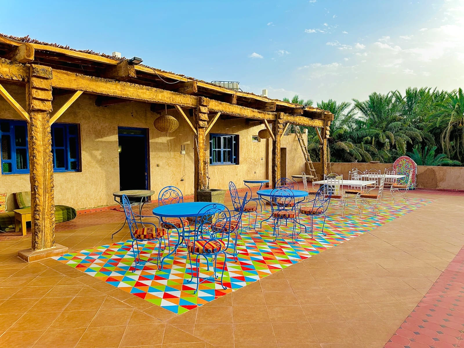 Rooftop terrace sunset views La Petite Kasbah